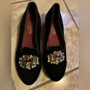 Munro Black Jewel-Embellished Loafers